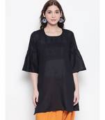Black pleated short kurti