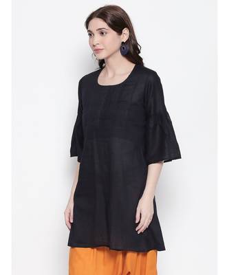 Black pleated short kurti 2