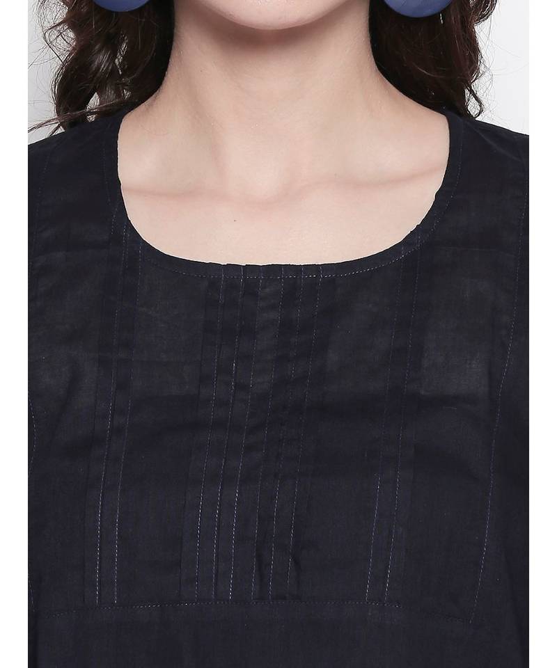 Black pleated short kurti