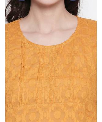 Ochre pleated short kurti 5