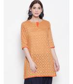 Ochre Jacquared short kurti