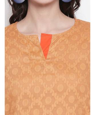 Ochre Jacquared short kurti 5