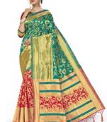 Red woven  Art Silk saree with blouse