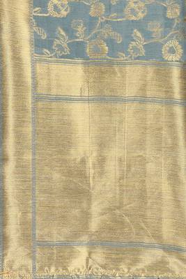 Grey Woven Art Silk Saree With Blouse 4