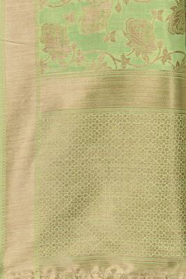 Green Woven Art Silk Saree With Blouse 4
