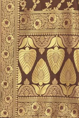 Brown Woven Art Silk Saree With Blouse 4