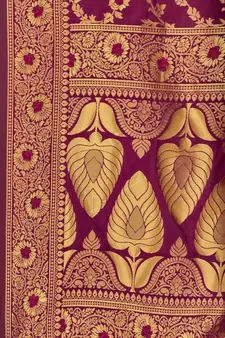 Purple Woven Art Silk Saree With Blouse