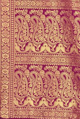 Purple woven banarasi silk saree with blouse 4