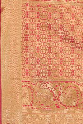 Pink Woven Art Silk Saree With Blouse 4