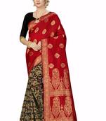 Red woven art  silk saree with blouse