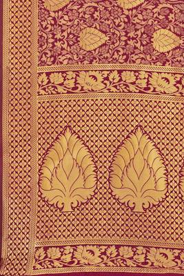 Purple woven art  silk saree with blouse 4
