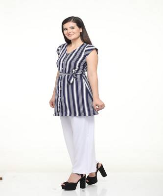 White printed crepe tops 1