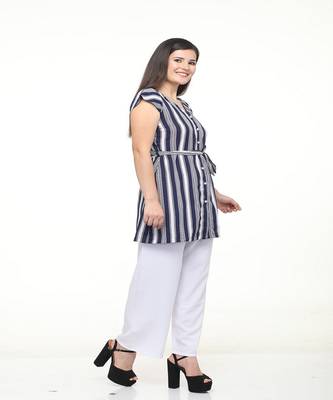 White printed crepe tops 2