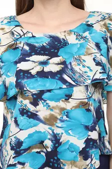 Multicolor printed rayon tops