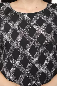 Black printed crepe tops