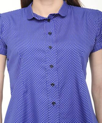 Blue printed crepe tops 2