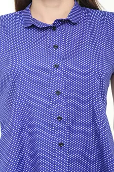 Blue printed crepe tops