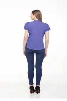 Blue printed crepe tops