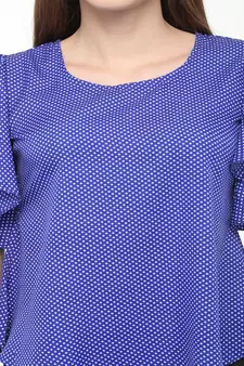 Blue printed crepe tops