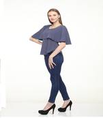 Black printed crepe tops