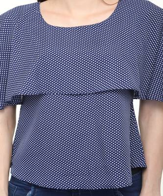 Black printed crepe tops 3
