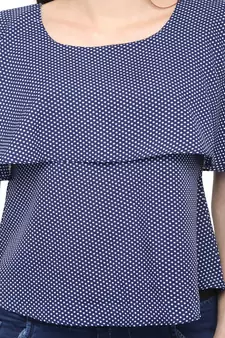 Black printed crepe tops