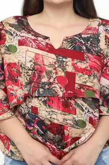 Multicolor printed crepe tops