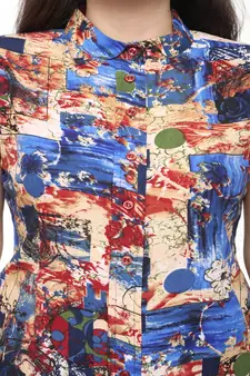 Multicolor printed crepe tops