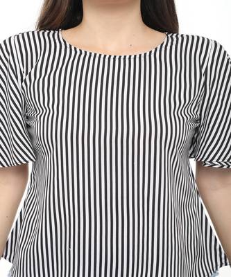 Black printed crepe tops 3