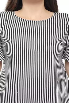 Black printed crepe tops