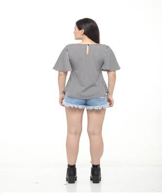Black printed crepe tops 4
