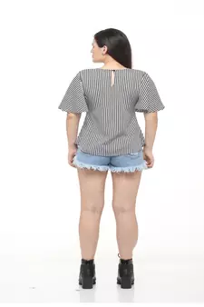 Black printed crepe tops