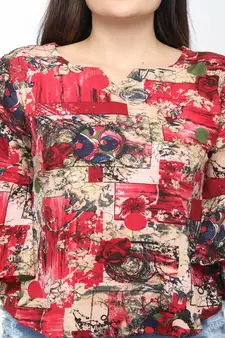 Multicolor printed crepe tops