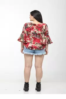 Multicolor printed crepe tops