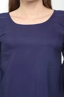Blue printed crepe tops
