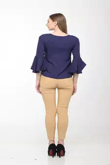 Blue printed crepe tops