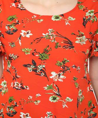 Orange printed crepe tops 3