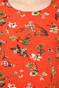 Orange printed crepe tops