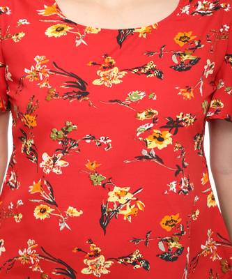 Red printed crepe tops 3