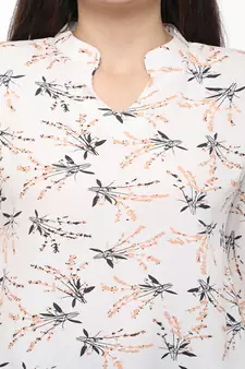 Off white printed crepe tops