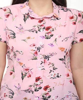 Pink printed crepe tops 3