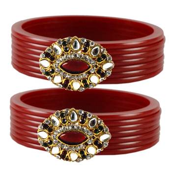 Extra Large Size  Maroon  Bangles And Bracelets 1