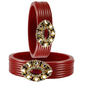Extra Large Size  Maroon  Bangles And Bracelets 2