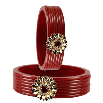 Extra Large Size  Maroon  Bangles And Bracelets 2