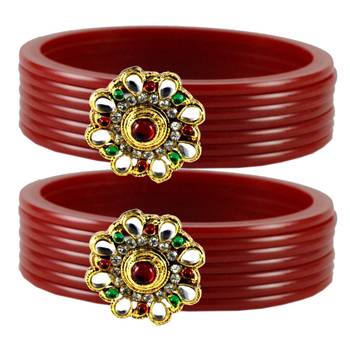 Extra Large Size  Maroon  Bangles And Bracelets 1