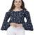 Blue printed crepe tops