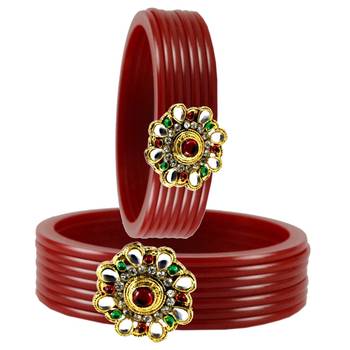 Extra Large Size  Maroon  Bangles And Bracelets 2