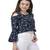 Blue printed crepe tops