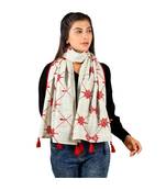 Mandala Motif Slub Khaid Embroidered Stole/Scarf