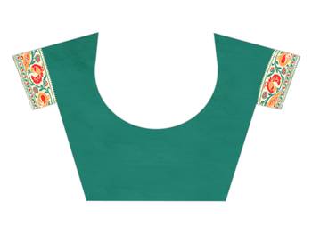 Green woven banarasi silk saree with blouse 5
